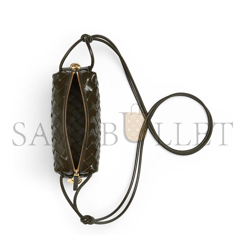 b0tt*ga Ven*ta mini loop intrecciato leather camera bag 736125 (17*10*6cm)